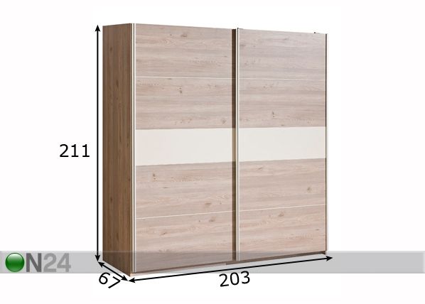 Vaatekaappi liukuovilla V20 mitat
