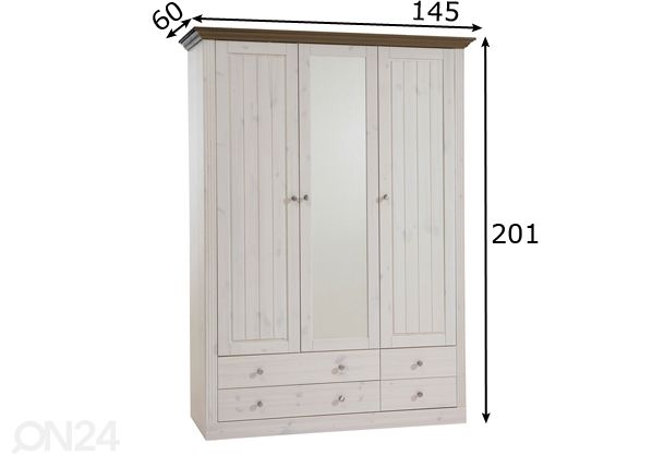 Vaatekaappi Monaco 112 mitat