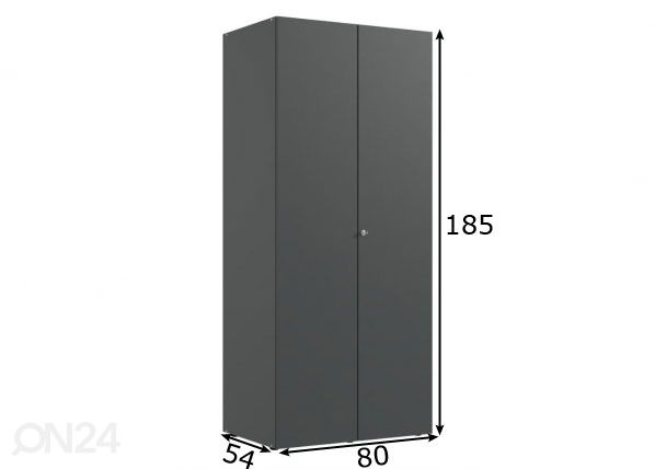 Vaatekaappi MRK 669 80 cm mitat