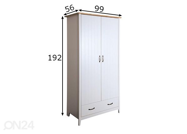 Vaatekaappi NORFOLK 104 mitat