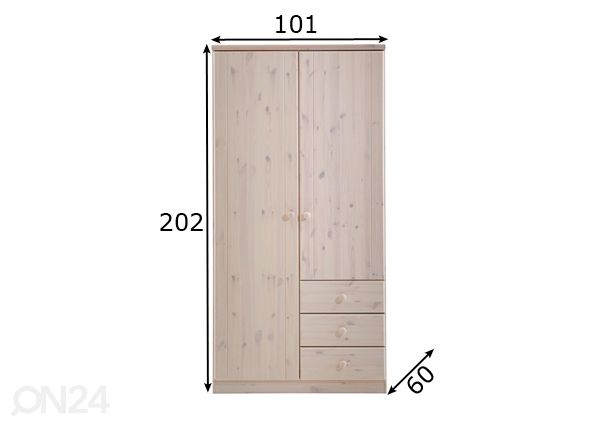 Vaatekaappi Ribe 106 mitat