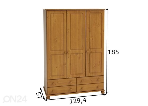 Vaatekaappi Richmond 302 mitat