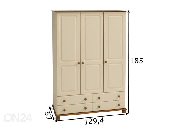 Vaatekaappi Richmond 302 mitat
