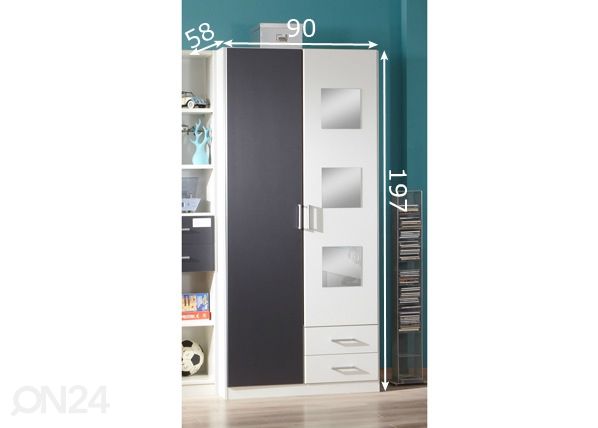 Vaatekaappi Rocco 90 cm mitat