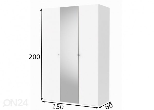 Vaatekaappi SAVE h200 cm mitat