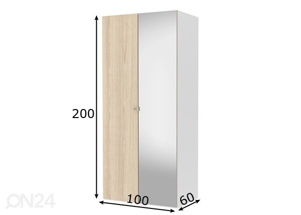 Vaatekaappi SAVE h200 cm mitat