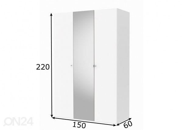 Vaatekaappi SAVE h220 cm mitat