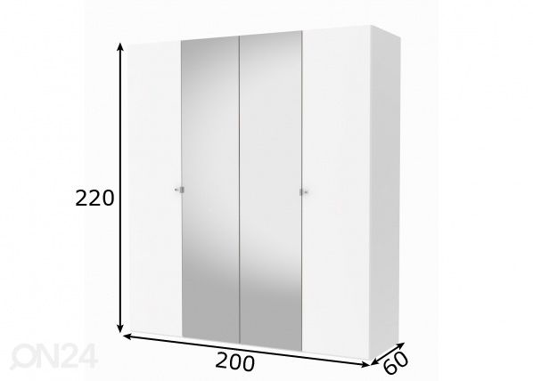 Vaatekaappi SAVE h220 cm mitat