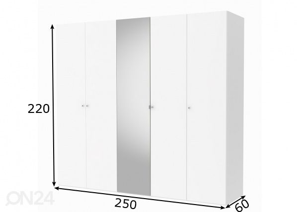 Vaatekaappi SAVE h220 cm mitat