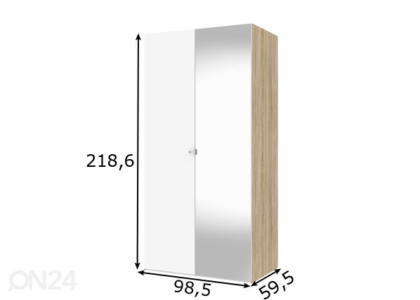 Vaatekaappi SAVE h220 cm mitat