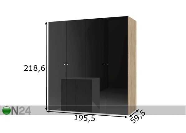 Vaatekaappi SAVE h220 cm mitat