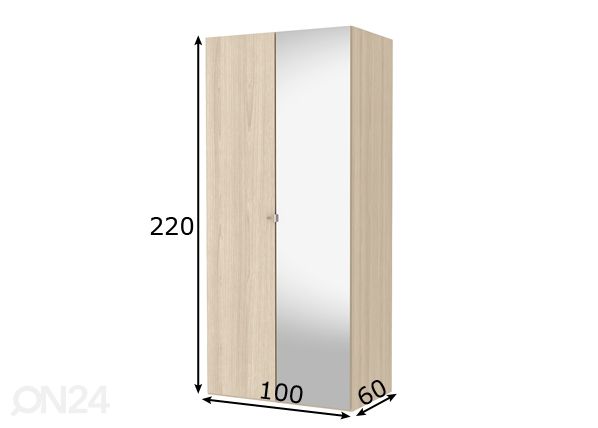 Vaatekaappi SAVE h220 cm mitat