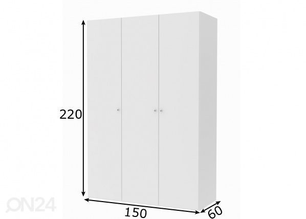 Vaatekaappi SAVE h220 cm mitat