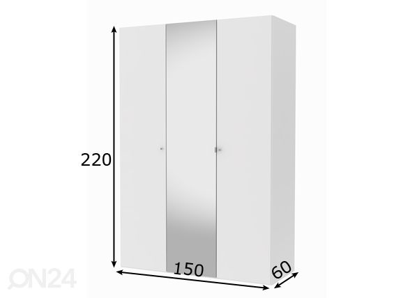 Vaatekaappi SAVE h220 cm mitat