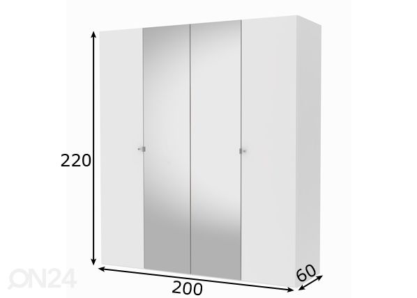 Vaatekaappi SAVE h220 cm mitat