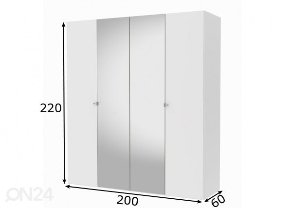 Vaatekaappi SAVE h220 cm mitat