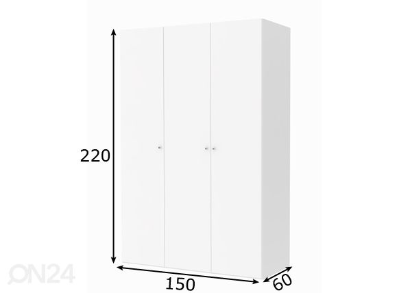 Vaatekaappi SAVE h220 cm mitat