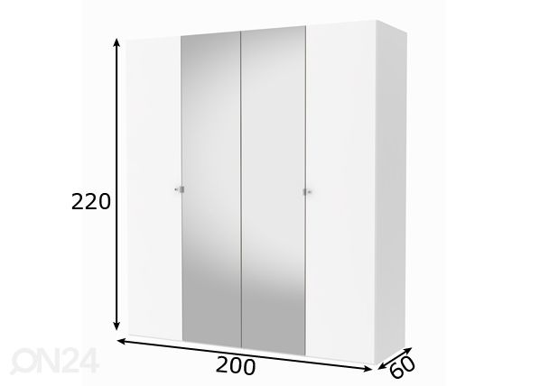 Vaatekaappi SAVE h220 cm mitat