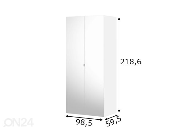 Vaatekaappi SAVE h220 cm mitat