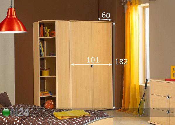 Vaatekaappi SCOOL 2 ovinen mitat