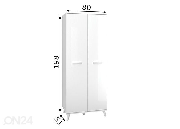 Vaatekaappi Senta 80 cm mitat