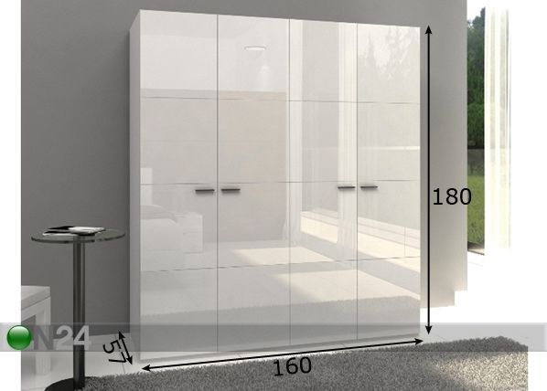 Vaatekaappi SOHO 160 mitat