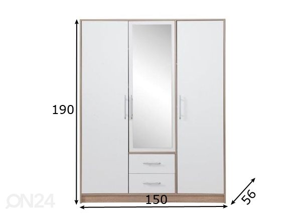 Vaatekaappi SRL2 mitat