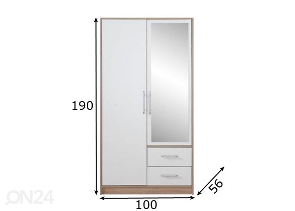 Vaatekaappi SRL3 mitat