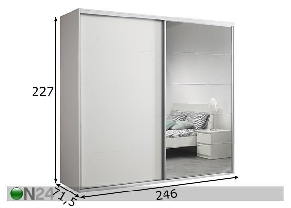 Vaatekaappi SUPREME 75600/15 mitat