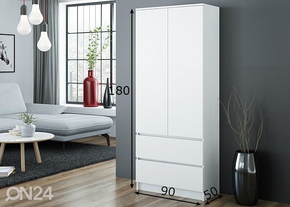 Vaatekaappi Trent 90 cm mitat