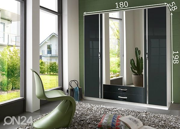 Vaatekaappi Trio 180 cm mitat