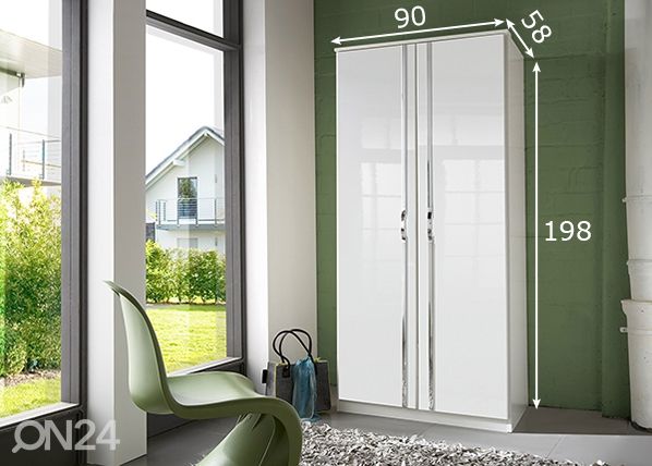 Vaatekaappi Trio 90 cm mitat