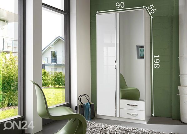 Vaatekaappi Trio 90 cm mitat