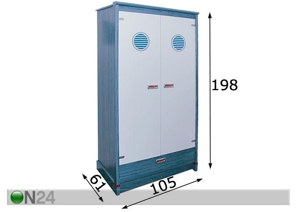 Vaatekaappi TROPIC mitat