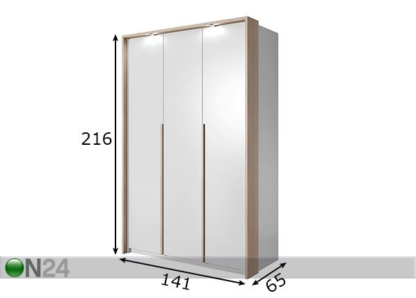 Vaatekaappi Xelo 140 mitat
