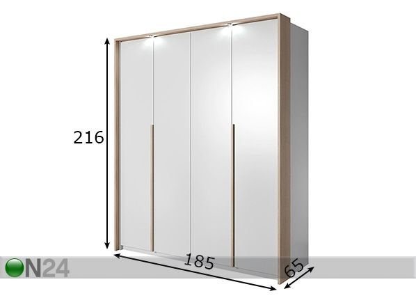 Vaatekaappi Xelo 185 mitat