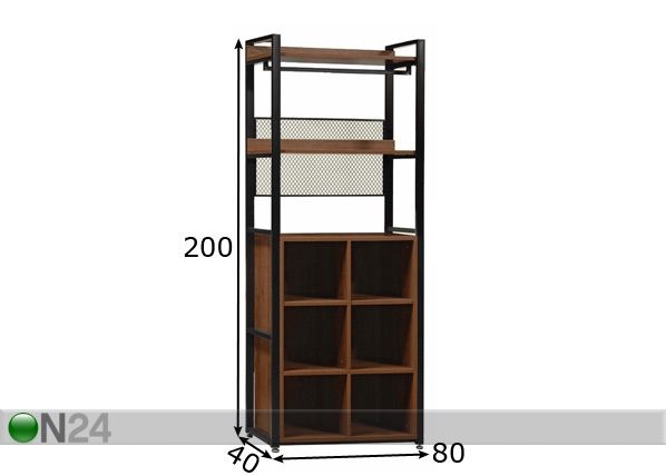 Vaatekaappijärjestelmä (3 hyllyä + 2 tankoa + kenkähylly) 80x200 cm mitat