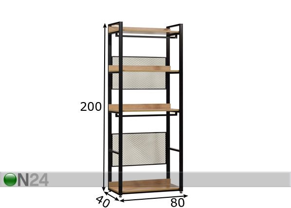 Vaatekaappijärjestelmä (4 hyllyä + 2 tankoa) 80x200 cm mitat