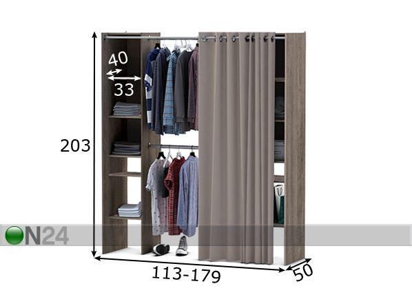 Vaatekaappijärjestelmä mitat