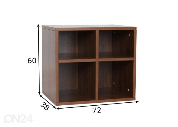 Vaatekaappijärjestelmä 4-osainen kenkähylly (80 cm, tumma) mitat