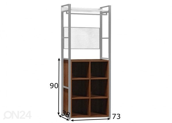 Vaatekaappijärjestelmä 6-osainen kenkähylly (80 cm, tumma) mitat