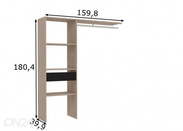 Vaatekaappijärjestelmä Combi Indus 160 cm mitat