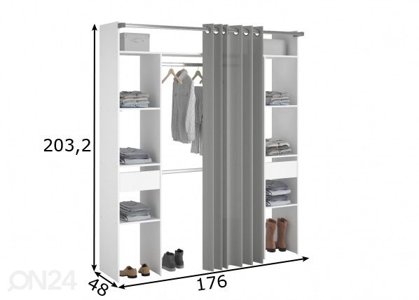 Vaatekaappijärjestelmä Corido 176 cm mitat