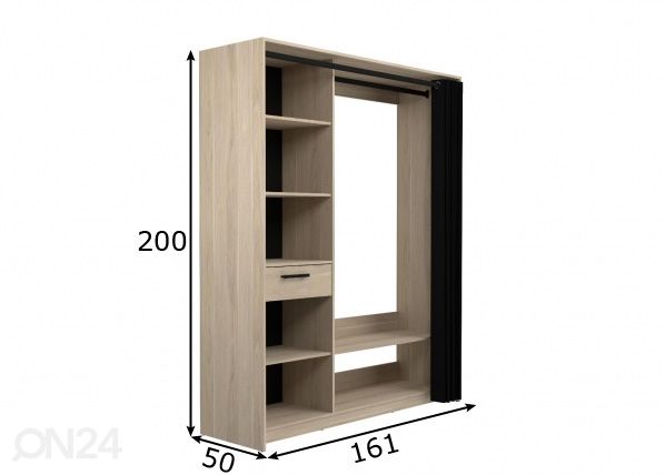 Vaatekaappijärjestelmä Cosy 161 cm mitat