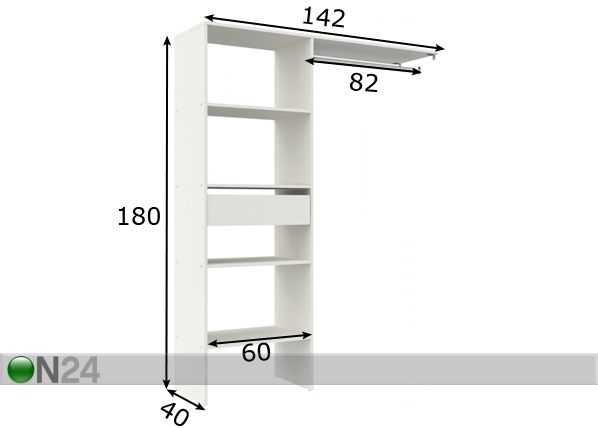 Vaatekaappijärjestelmä PRIMO 4 mitat