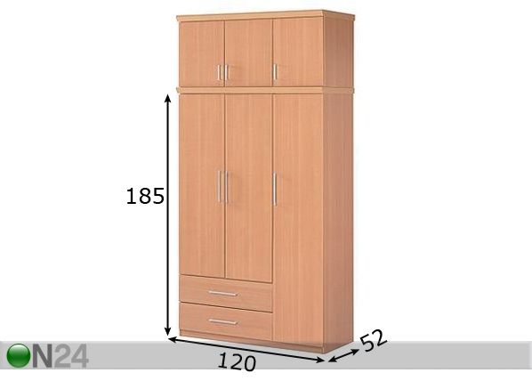 Vaatekomero NOORA 116 mitat