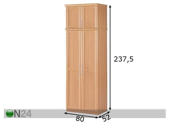 Vaatekomero+yläkomero NOORA 122 mitat