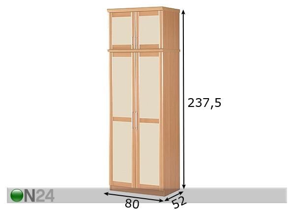 Vaatekomero+yläkomero NOORA 132 mitat