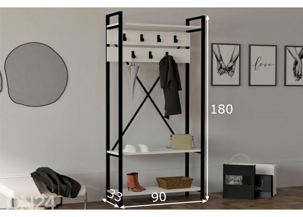 Vaatenaulakko mitat