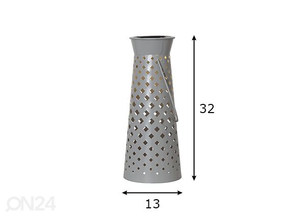 Valaisin Romby 32 cm aurinkokennolla mitat